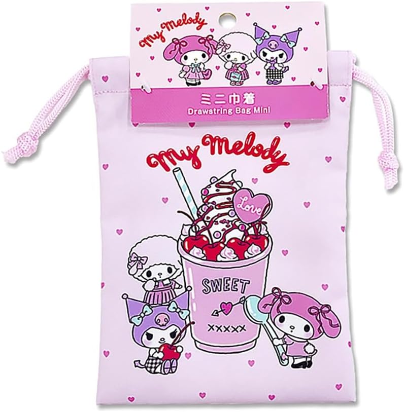 Daiso Sanrio Drawstring Cosmetic Bag – My Melody & Kuromi